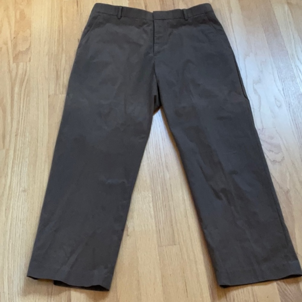 Mens J Crew Brown Pants Flat Front Size 34x30